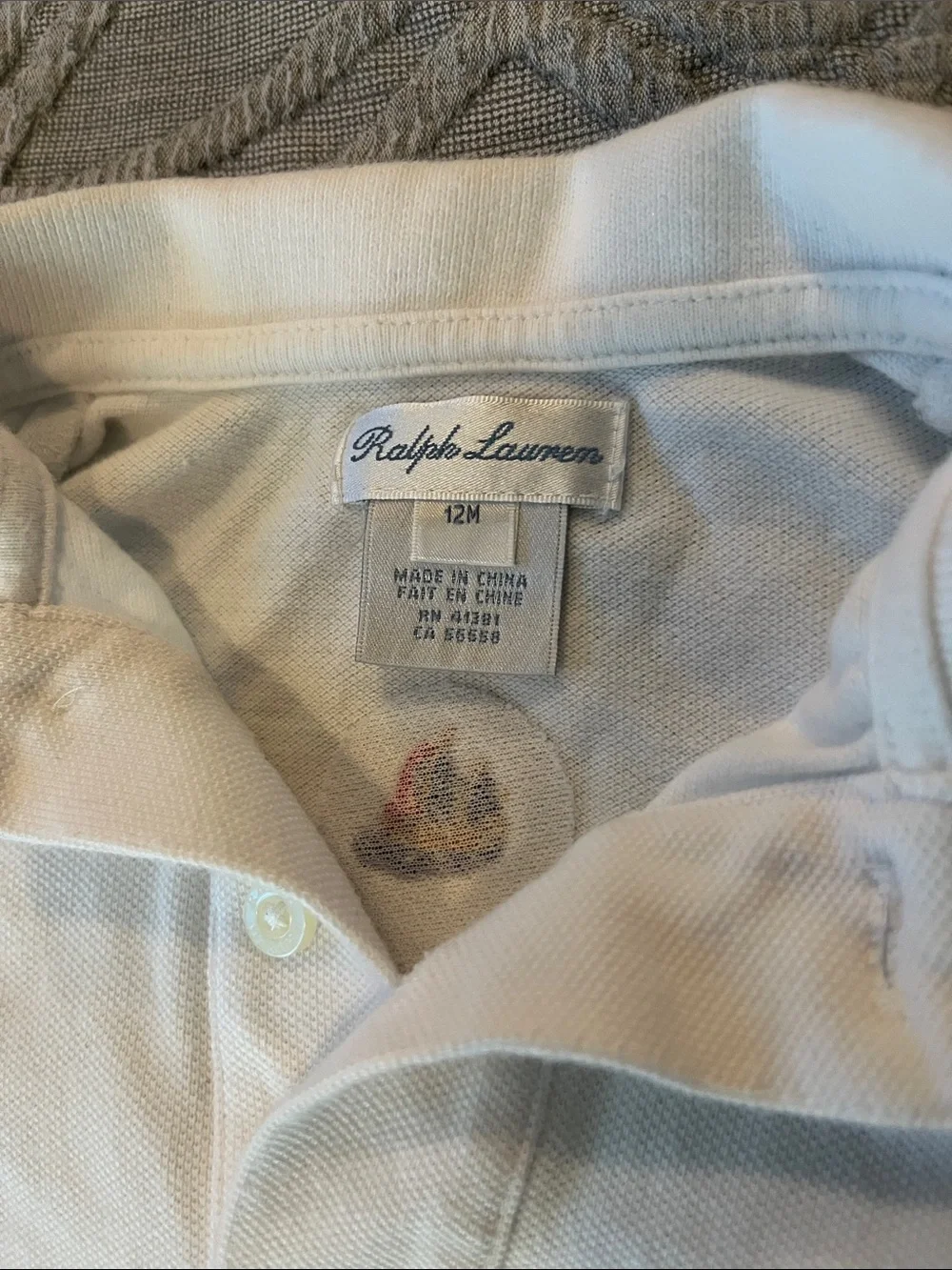 Ralph Lauren White Polo Romper with Nautical Sailboat Embroidery